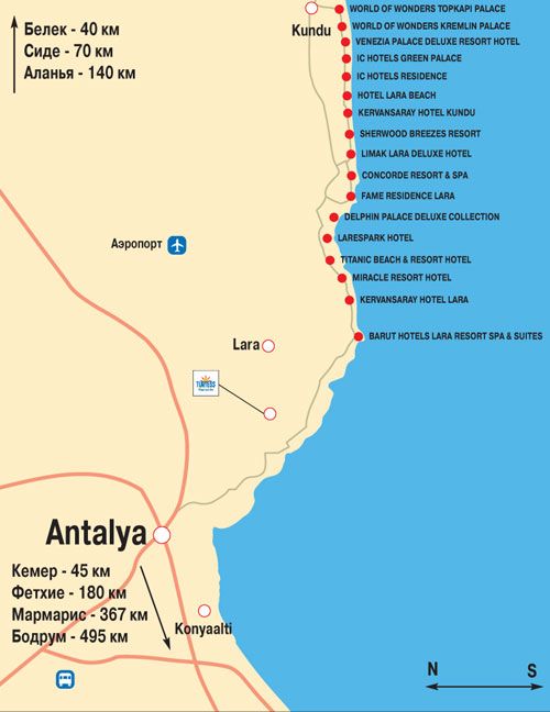 Отели турции карта побережья